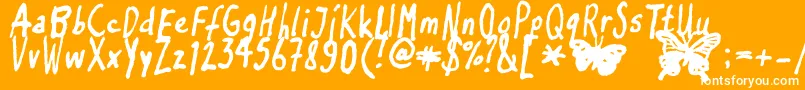 Inkyflutterby Font – White Fonts on Orange Background
