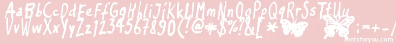 Inkyflutterby Font – White Fonts on Pink Background