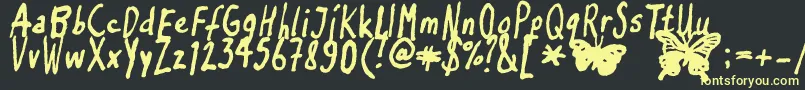 Inkyflutterby-Schriftart – Gelbe Schriften auf schwarzem Hintergrund