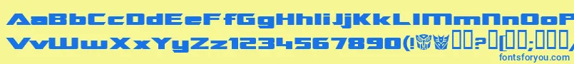 Tranre Font – Blue Fonts on Yellow Background
