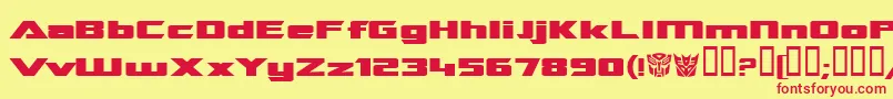 Шрифт Tranre – красные шрифты на жёлтом фоне