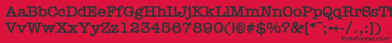 TypewrB Font – Black Fonts on Red Background