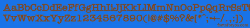 TypewrB Font – Brown Fonts on Blue Background