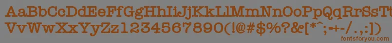 Czcionka TypewrB – brązowe czcionki na szarym tle