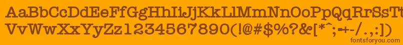 TypewrB Font – Brown Fonts on Orange Background