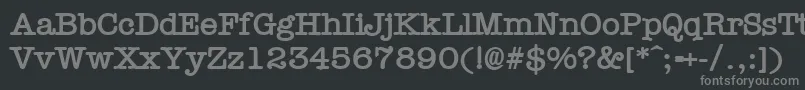 Czcionka TypewrB – szare czcionki na czarnym tle