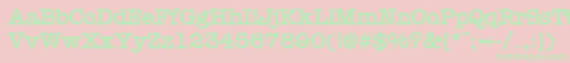 Police TypewrB – polices vertes sur fond rose
