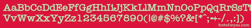 fuente TypewrB – Fuentes Verdes Sobre Fondo Rojo