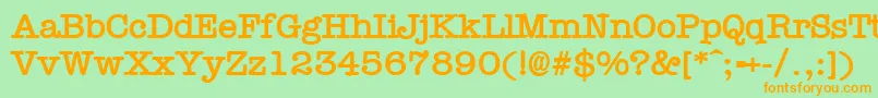 TypewrB Font – Orange Fonts on Green Background