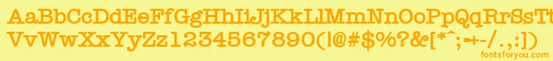 TypewrB Font – Orange Fonts on Yellow Background