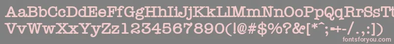 TypewrB-fontti – vaaleanpunaiset fontit harmaalla taustalla