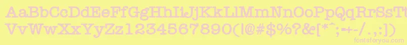 Czcionka TypewrB – różowe czcionki na żółtym tle