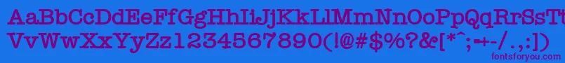 TypewrB Font – Purple Fonts on Blue Background