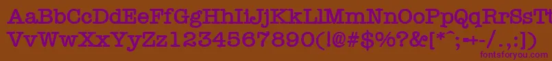 TypewrB Font – Purple Fonts on Brown Background