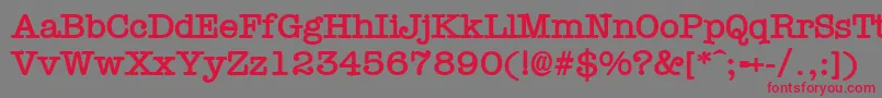 TypewrB Font – Red Fonts on Gray Background