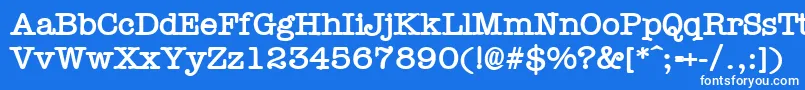 TypewrB Font – White Fonts on Blue Background