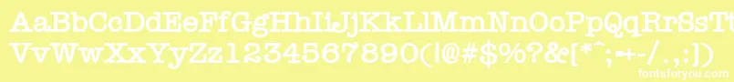 Fonte TypewrB – fontes brancas em um fundo amarelo