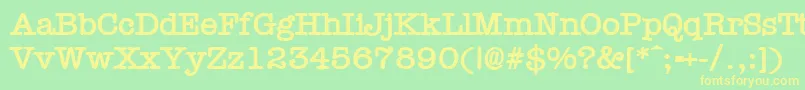 TypewrB-Schriftart – Gelbe Schriften auf grünem Hintergrund