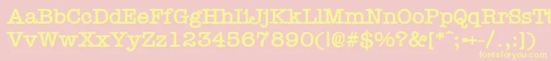 TypewrB Font – Yellow Fonts on Pink Background