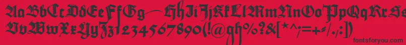 Maximilianzierbuchstaben Font – Black Fonts on Red Background