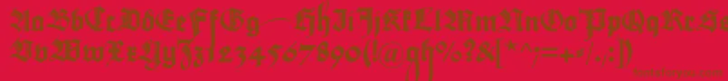 Maximilianzierbuchstaben Font – Brown Fonts on Red Background
