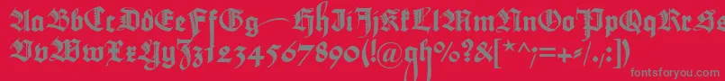フォントMaximilianzierbuchstaben – 赤い背景に灰色の文字