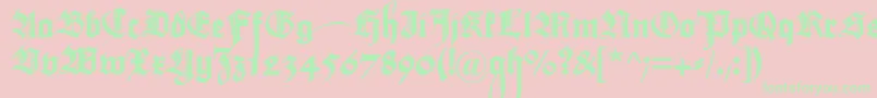 Maximilianzierbuchstaben Font – Green Fonts on Pink Background