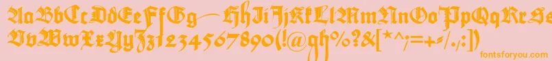 Maximilianzierbuchstaben Font – Orange Fonts on Pink Background