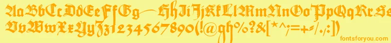 Maximilianzierbuchstaben Font – Orange Fonts on Yellow Background