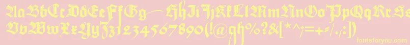 Maximilianzierbuchstaben Font – Yellow Fonts on Pink Background