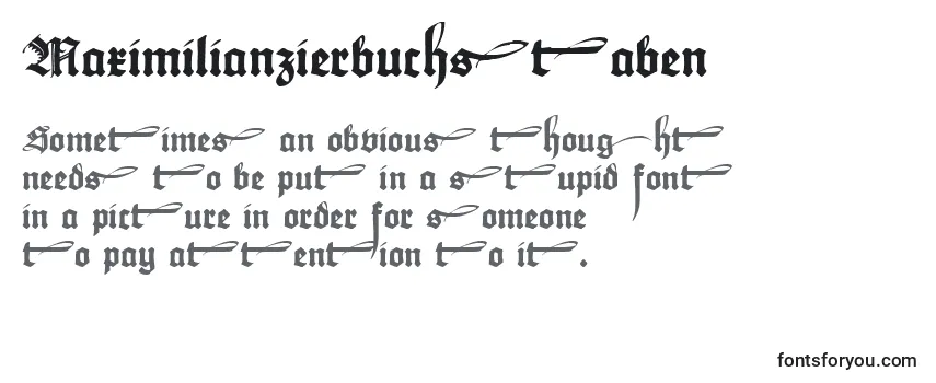 Maximilianzierbuchstaben -fontin tarkastelu