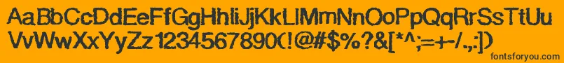 Quaky Font – Black Fonts on Orange Background