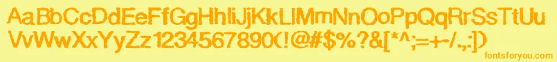 Quaky Font – Orange Fonts on Yellow Background