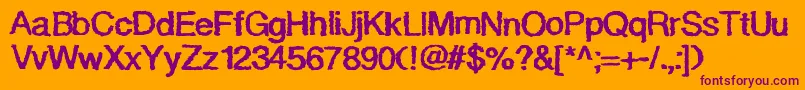 Quaky Font – Purple Fonts on Orange Background