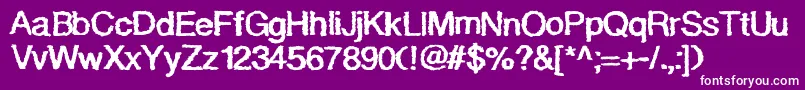 Quaky Font – White Fonts on Purple Background