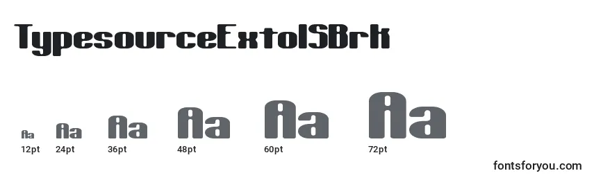 TypesourceExtolSBrk Font Sizes