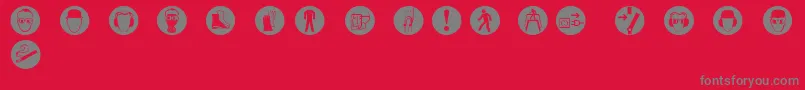 ImperativesTables Font – Gray Fonts on Red Background