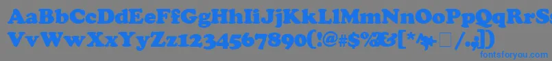 フォントCooperSsiExtraBlack – 灰色の背景に青い文字