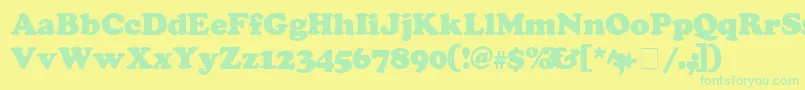 CooperSsiExtraBlack Font – Green Fonts on Yellow Background