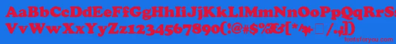 CooperSsiExtraBlack Font – Red Fonts on Blue Background