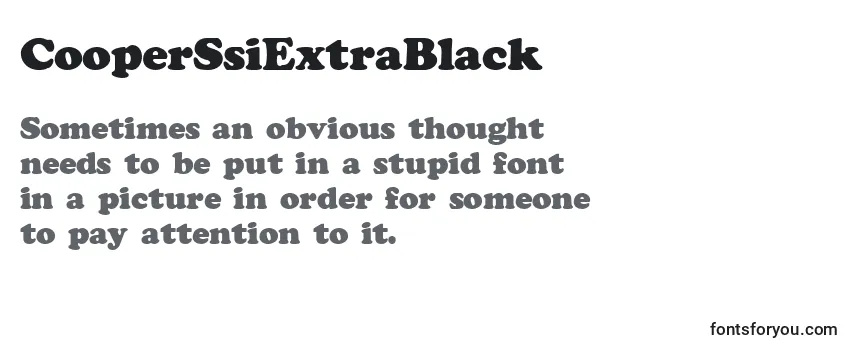 Review of the CooperSsiExtraBlack Font
