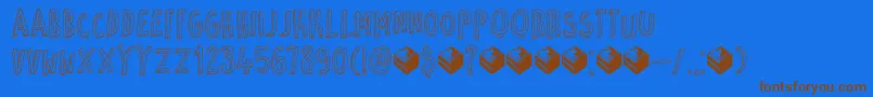 DkPetitFour Font – Brown Fonts on Blue Background