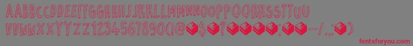 フォントDkPetitFour – 赤い文字の灰色の背景