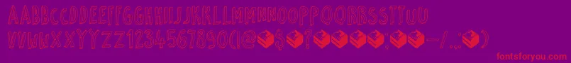 DkPetitFour Font – Red Fonts on Purple Background