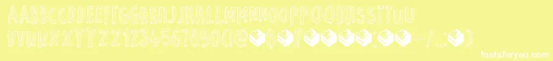 DkPetitFour Font – White Fonts on Yellow Background