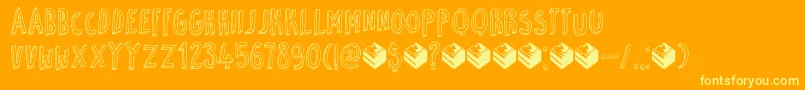 DkPetitFour Font – Yellow Fonts on Orange Background