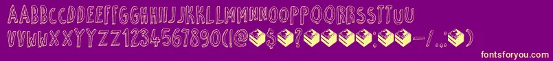 DkPetitFour Font – Yellow Fonts on Purple Background