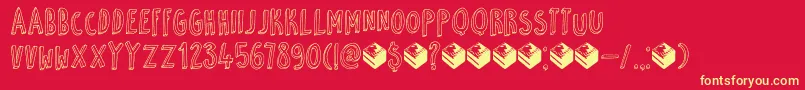 fuente DkPetitFour – Fuentes Amarillas Sobre Fondo Rojo