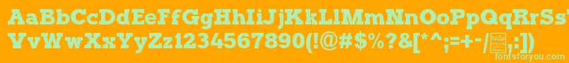 TyposterDemo Font – Green Fonts on Orange Background
