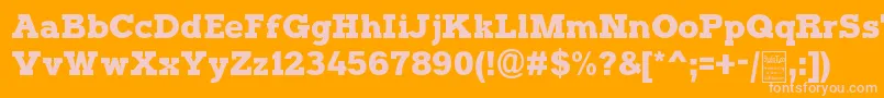 TyposterDemo-fontti – vaaleanpunaiset fontit oranssilla taustalla